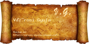 Városi Gyula névjegykártya