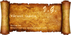 Városi Gyula névjegykártya